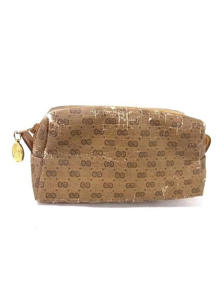 Gucci Vintage Micro Gg Pouch Multi Case Brown